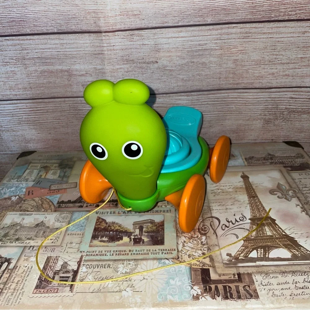 B kids Sensory Senso Snail Pull Stacking 9+ month Baby Toy learning play turtle*